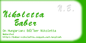 nikoletta baber business card